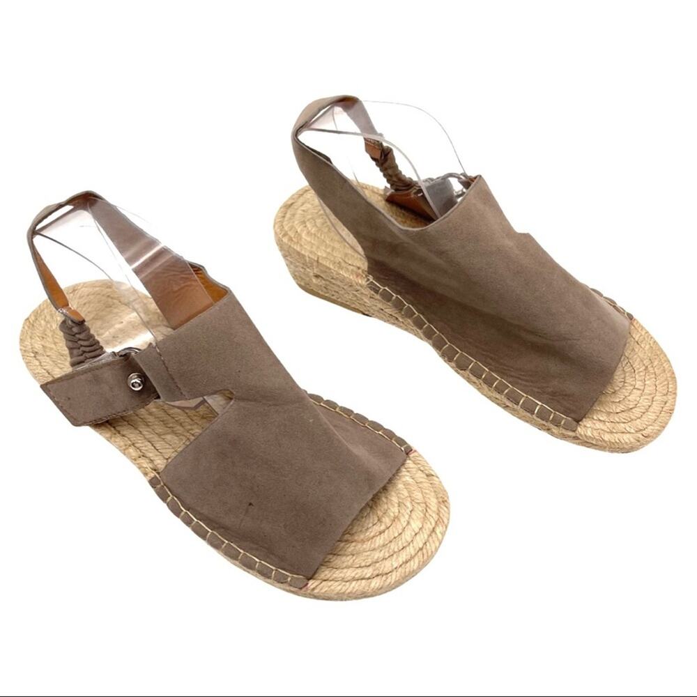 NEW - Espadrilles faux suede slingback tan size 10